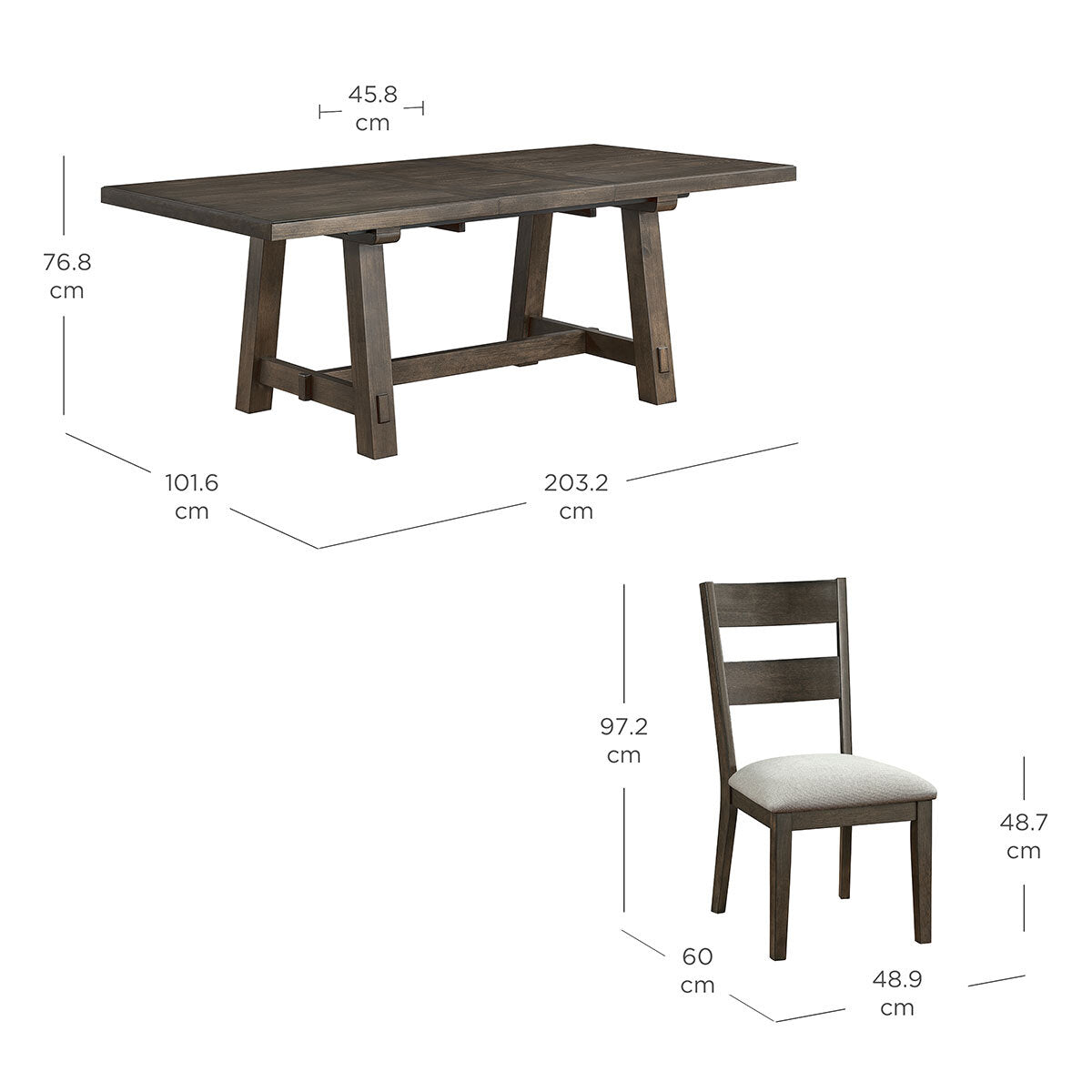 Brinley Extending Dining Table + 6 Dining Chairs, Seats 4-6