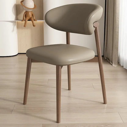 Nordic Modern Minimalist Solid Wood Dining Chairs Home Chairs Book Tables and Chairs, Light Luxury Designer Backrest Chairs Home