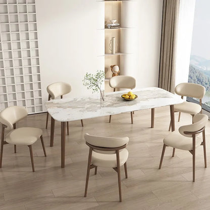 Nordic Modern Minimalist Solid Wood Dining Chairs Home Chairs Book Tables and Chairs, Light Luxury Designer Backrest Chairs Home