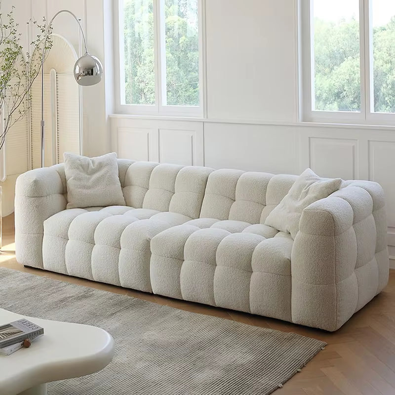 100Cm Simplicity Four Seat Cloth Art Sofa Living Room Furniture Hotel Reception Sofa Lamb Wool Fabric Sofa